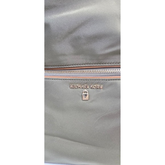 Michael Kors Olive Green Nylon Backpack with Tan Leather Trim and Gold Hardware main image 6